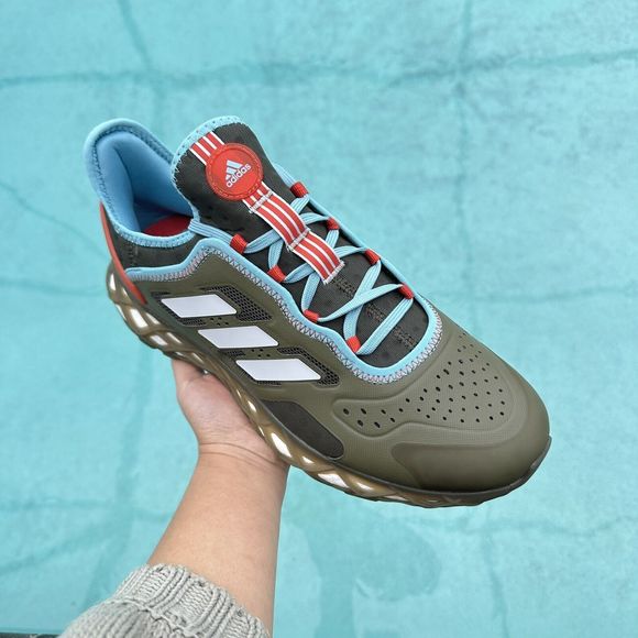 Adidas Web Boost Low Olive Strata Halo Blue Men's Athletic Shoes HQ6170 - Picture 3 of 12